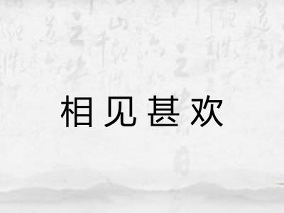 相见甚欢 相见甚欢