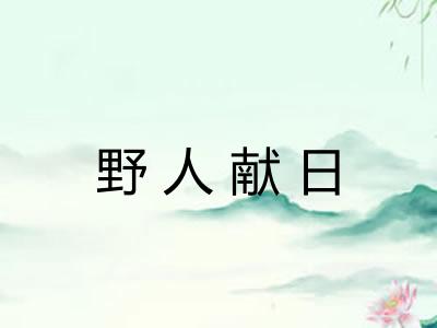 野人献日 野人献日