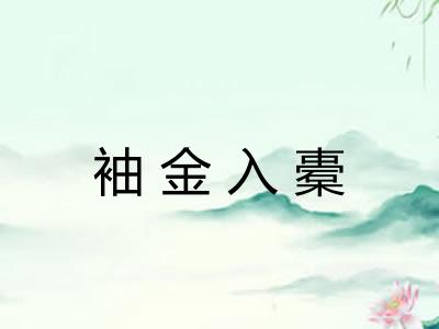 袖金入橐 袖金入橐