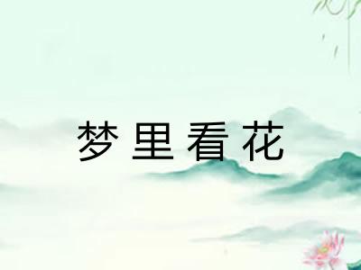 梦里看花 梦里看花