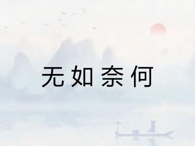 无如奈何 无如奈何