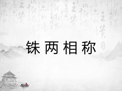 铢两相称 铢两相称