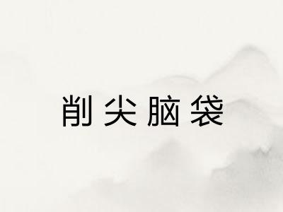 削尖脑袋 削尖脑袋