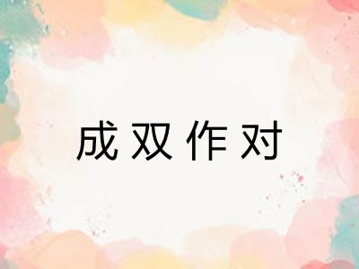 成双作对 成双作对