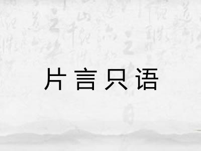 片言只语 片言只语