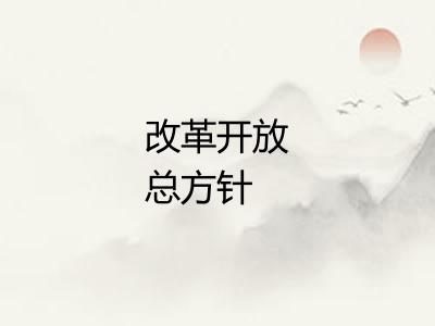 改革开放总方针 改革开放总方针