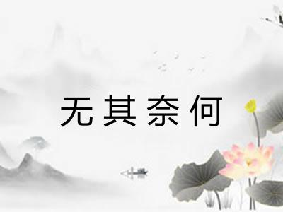 无其奈何 无其奈何
