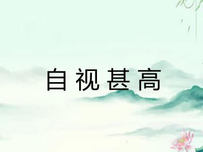 自视甚高 自视甚高