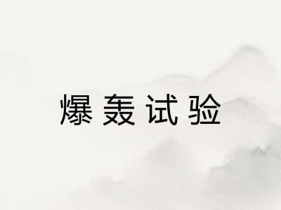 爆轰试验 爆轰试验