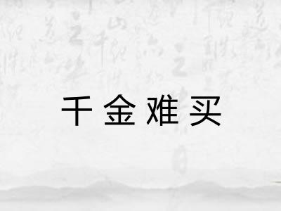 千金难买 千金难买