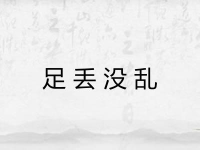 足丢没乱 足丢没乱