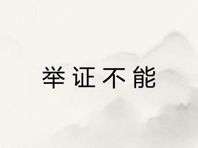 举证不能 举证不能