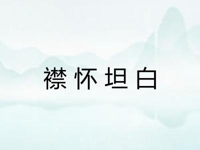 襟怀坦白 襟怀坦白